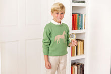 Load image into Gallery viewer, Isaac&#39;s Intarsia Sweater Grenada Green Horse