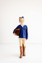 Load image into Gallery viewer, Ramsey Rugby Shirt Ruffle Collar Nantucket Navy &amp; Worth Avenue White
