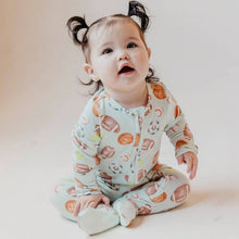 Load image into Gallery viewer, Zip-Up Footie Pajama - Sports Medley