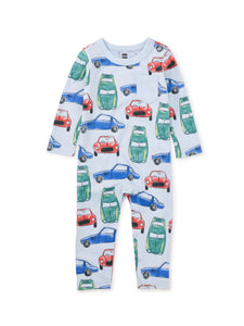 Le Mans Le Vroom Long Sleeve Pocket Baby Romper