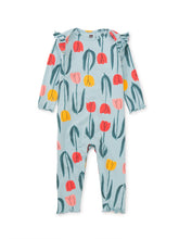 Load image into Gallery viewer, Painted Tulip Ruffle Shoulder Baby Romper