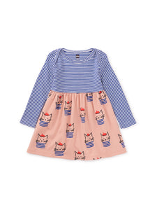 Chat et Chapeau Print Mix Skirted Baby Dress