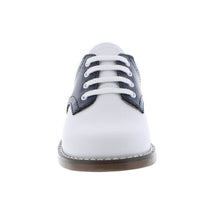 Load image into Gallery viewer, Footmates Cheer Navy &amp; White Saddle Oxford