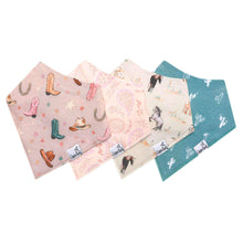 Load image into Gallery viewer, 4 Pack Baby Bandana Bibs - Cheyenne