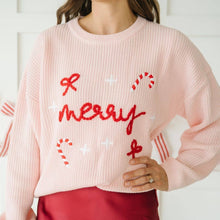 Load image into Gallery viewer, Coquette Merry Christmas Knit Women&#39;s Sweater - Mommy and Me