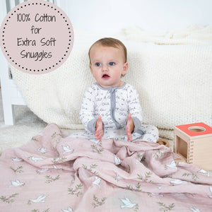 Dove Baby Swaddle Muslin Blanket