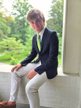 Load image into Gallery viewer, Football Print Green Child Tween Necktie