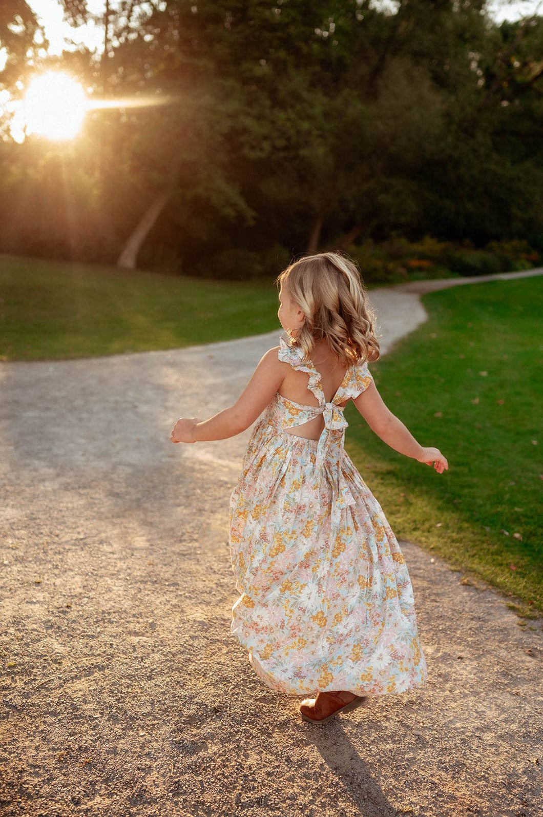 Blue Daisy Floral Midi Dress