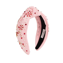 Load image into Gallery viewer, Candy Cane Christmas Gemstone Headband - Mommy and Me