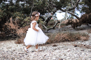 Layla White Flower Girl Dress