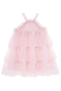 Halter Neck Pearl Tiered Tulle Birthday Party Dress