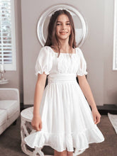 Load image into Gallery viewer, Emilia Girls White Dress Knee Length