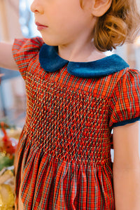 Angelica Red Tartan Smocked Dress