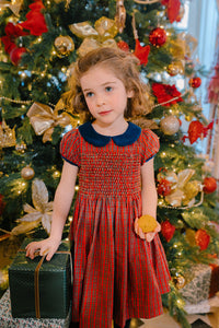 Angelica Red Tartan Smocked Dress