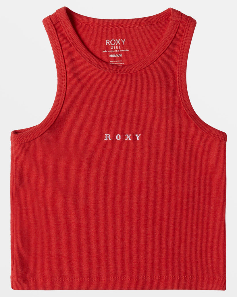 Roxify Ribbed Tank Top Hibiscus