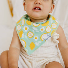 Load image into Gallery viewer, Lemon Bandana Bib Set 4pk