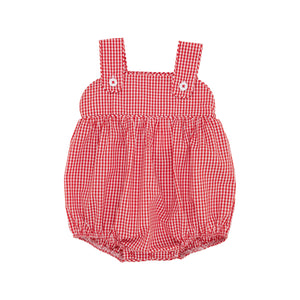 Bingham Bubble Woven Yarn Richmond Red Mini Gingham with Worth Avenue White Buttons