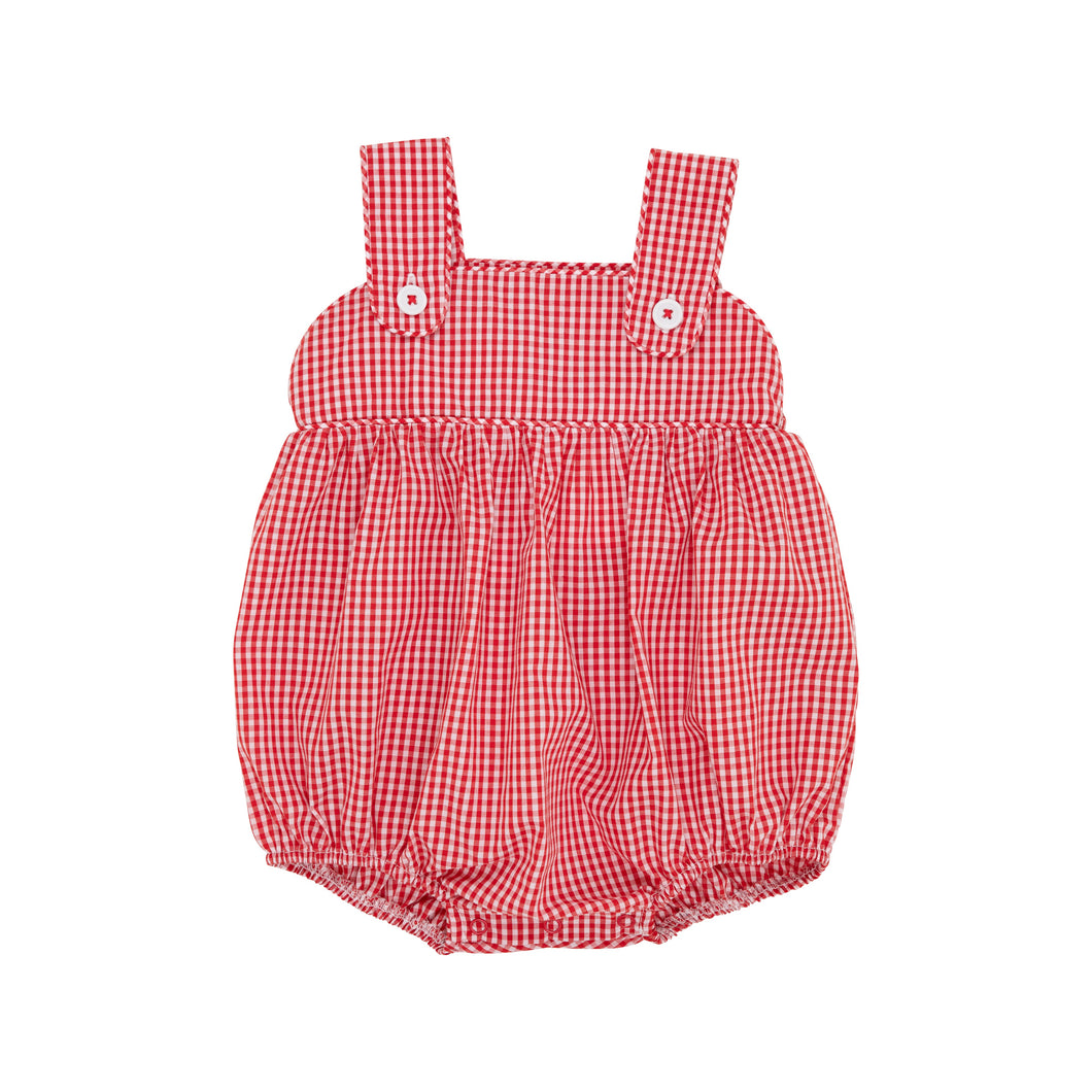 Bingham Bubble Woven Yarn Richmond Red Mini Gingham with Worth Avenue White Buttons