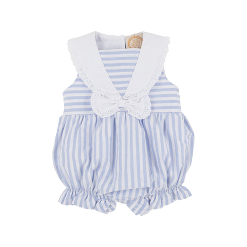 Blaine Bubble Park City Periwinkle Stripe with Worth Avenue White