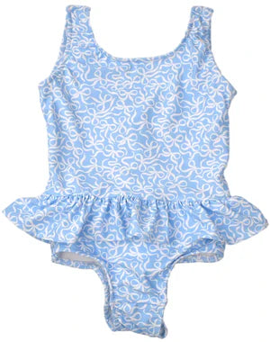 Blue Bows Ruffle Swimsuit