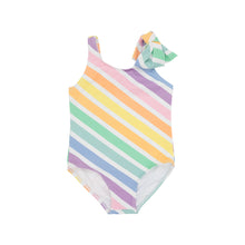 Load image into Gallery viewer, Brookhaven Bow Bathing Suit Rainbow Rollerskate Stripe