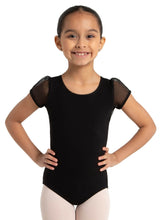 Load image into Gallery viewer, Black Puff Sleeve Keyhole Back Leotard