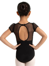 Load image into Gallery viewer, Black Puff Sleeve Keyhole Back Leotard
