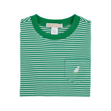 Load image into Gallery viewer, Carter Crewneck Kiawah Kelly Green Stripe with Multicolor Stork