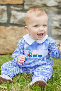 Train Chest Smocked Romper