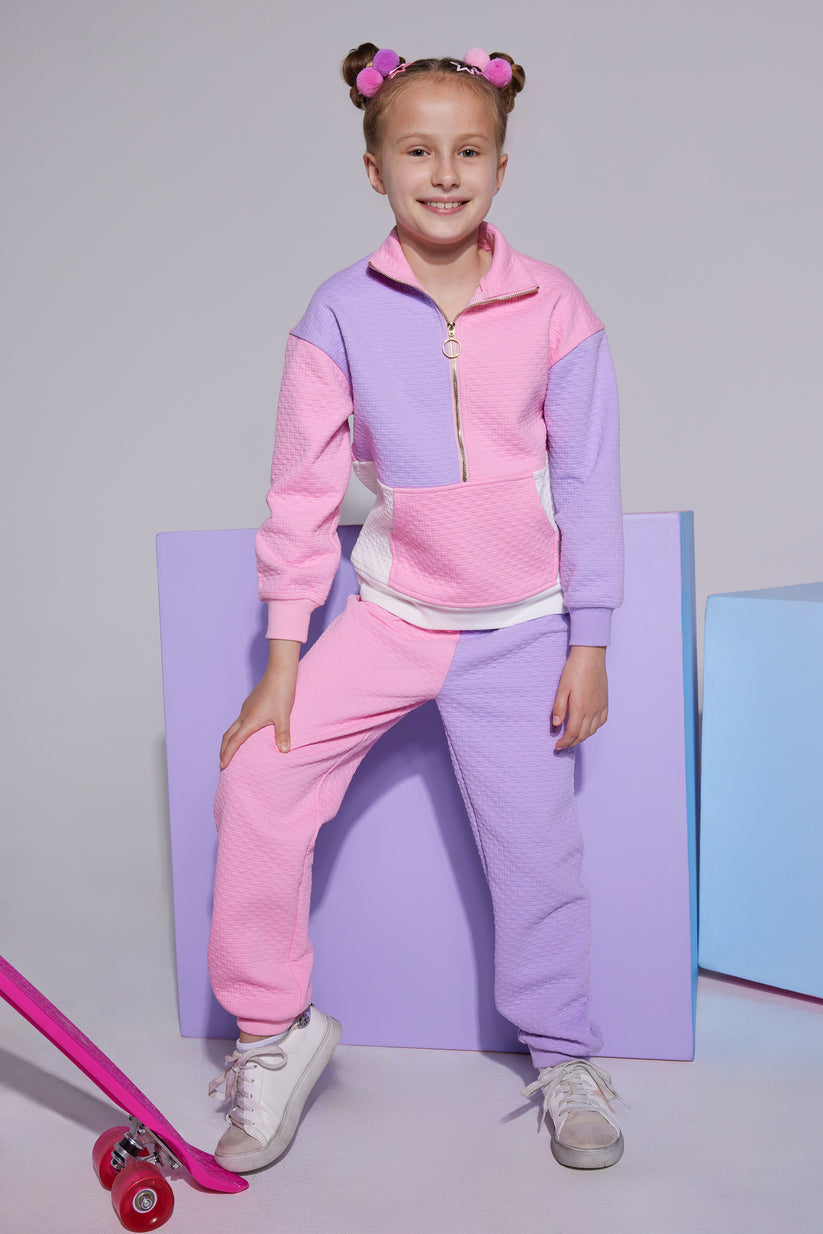 Pink Lilac Color Block Joggers Ragamuffin Children s Boutique