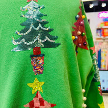 Load image into Gallery viewer, Kids Green Colorblock Trees Sweatshirt