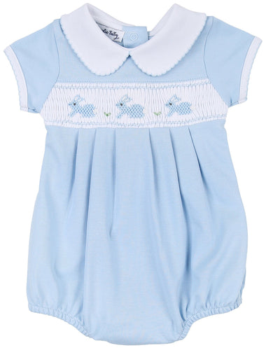 Pastel Bunny Classics Smocked Collared  Boy Bubble