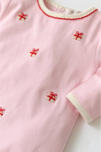 Load image into Gallery viewer, Rock Me Romper Palm Beach Pink with Richmond Red Embroidered Presents