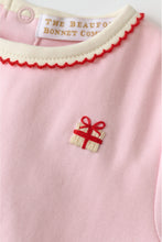 Load image into Gallery viewer, Rock Me Romper Palm Beach Pink with Richmond Red Embroidered Presents