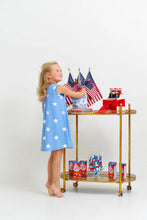 Load image into Gallery viewer, Sleeveless Polly Play Dress North Sea Stars &amp; Richmond Red