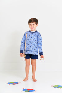 Cassidy Comfy Creweck Snug As a Bug & Nantucket Navy