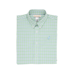 Dean's List Dress Shirt Kiawah Kelly Green & Barrington Blue Chandler Check with Barrington Blue Stork