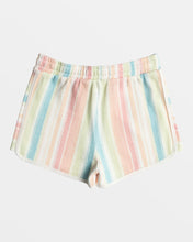 Load image into Gallery viewer, White Salty Stripe Feels Like Summer Elastic Waist Shorts