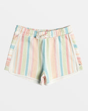 Load image into Gallery viewer, White Salty Stripe Feels Like Summer Elastic Waist Shorts