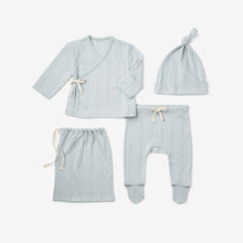 Load image into Gallery viewer, Pale Blue Pointelle Layette Gift Set