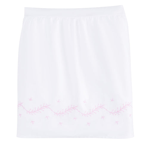 Embroidered Crib Skirt- Blush