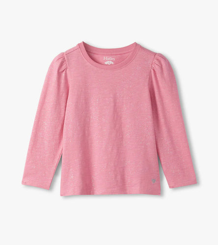Sea Pink Sparkle Puff Long Sleeve Tee