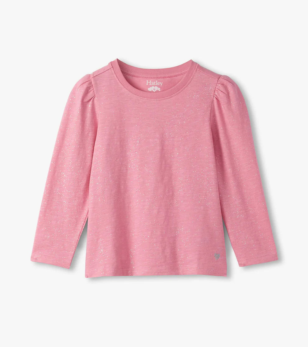 Sea Pink Sparkle Puff Long Sleeve Tee