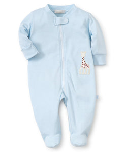 Sophie la girafe Light Blue Stripe Zip Front Footie