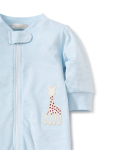 Sophie la girafe Light Blue Stripe Zip Front Footie