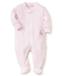 Sophie la girafe Pink Stripe Zip Front Footie