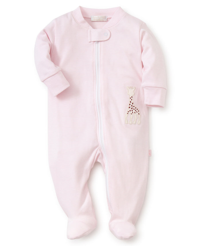 Sophie la girafe Pink Stripe Zip Front Footie