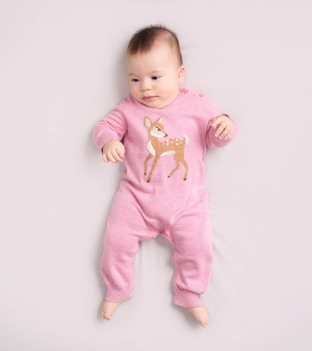 Blush Blossom Baby Doe Sweater Romper