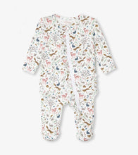 Load image into Gallery viewer, White Happy Forest Ruffle Bum Bamboo Coverall