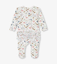 Load image into Gallery viewer, White Happy Forest Ruffle Bum Bamboo Coverall